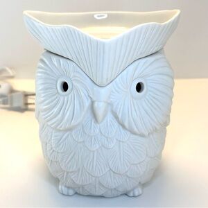 Scentsy White Owl Electric Wax Warmer Large Full Size Ceramic No Box